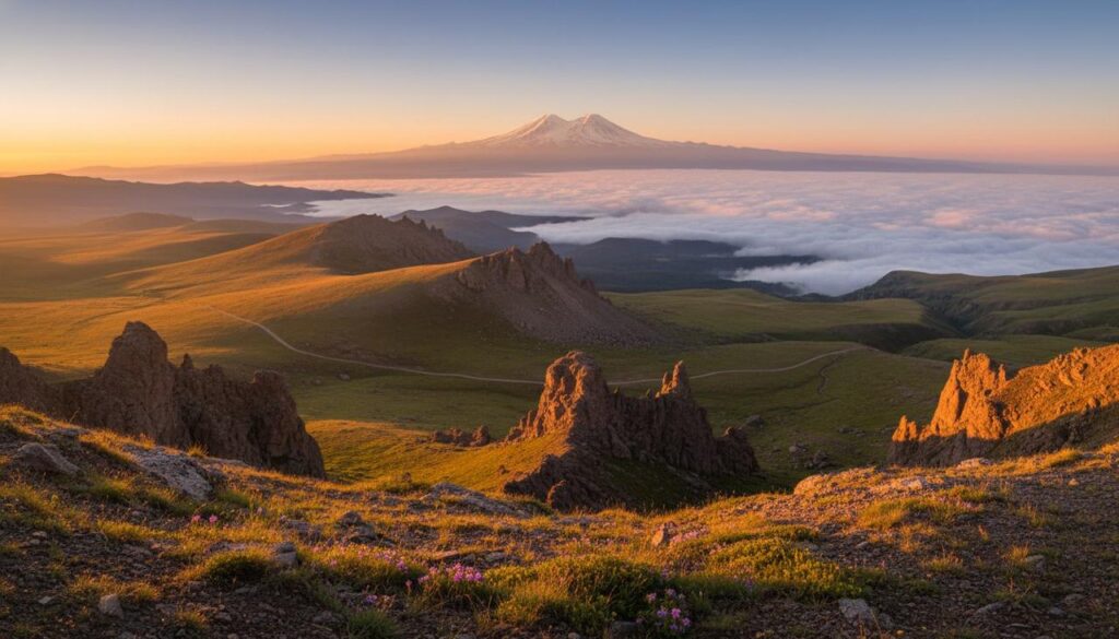 Плато Бермамыт на рассвете